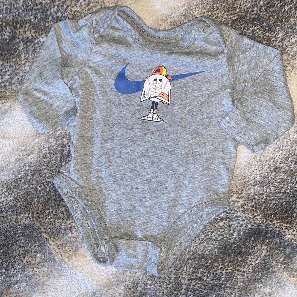 Nike Gray Baby Onesie